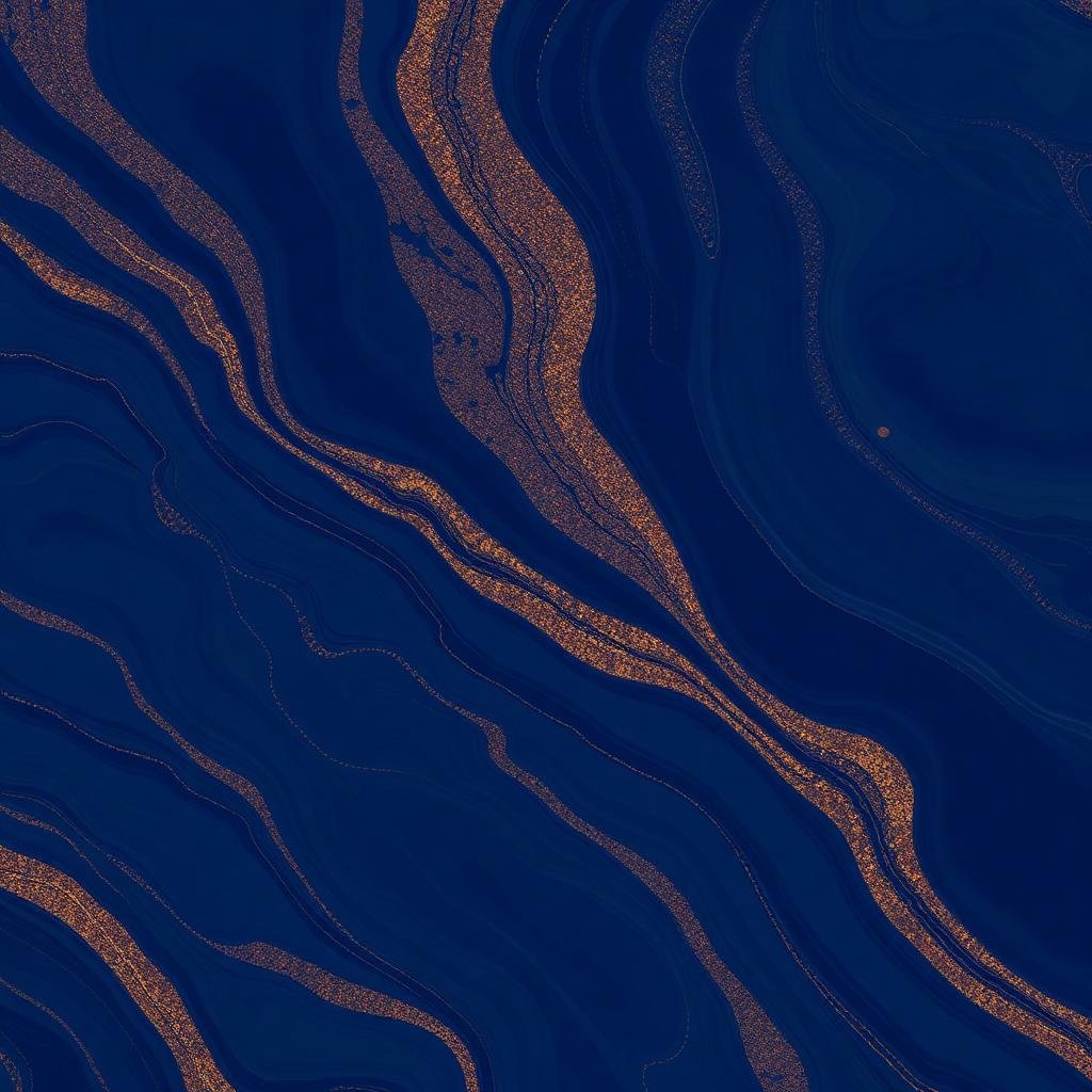 Textura marmorizada em azul-marinho com veios dourados